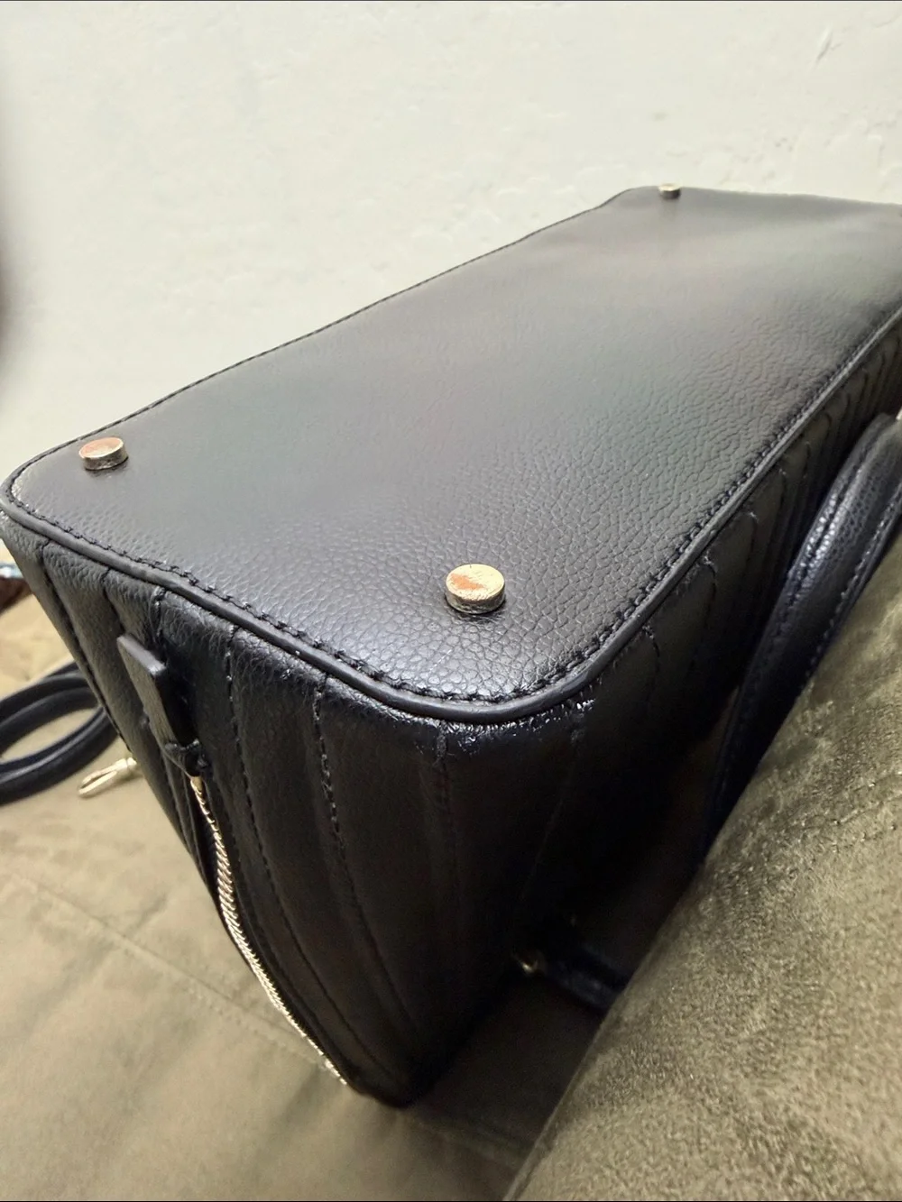 kate spade Black Quilted Dome Satchel with Removable Strap